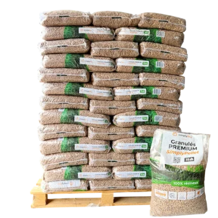 SimplyPELLET Premium Holzpellets - 65 Säcke 975kg